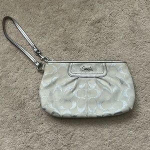 Silver Coach Wristlet. Beautiful